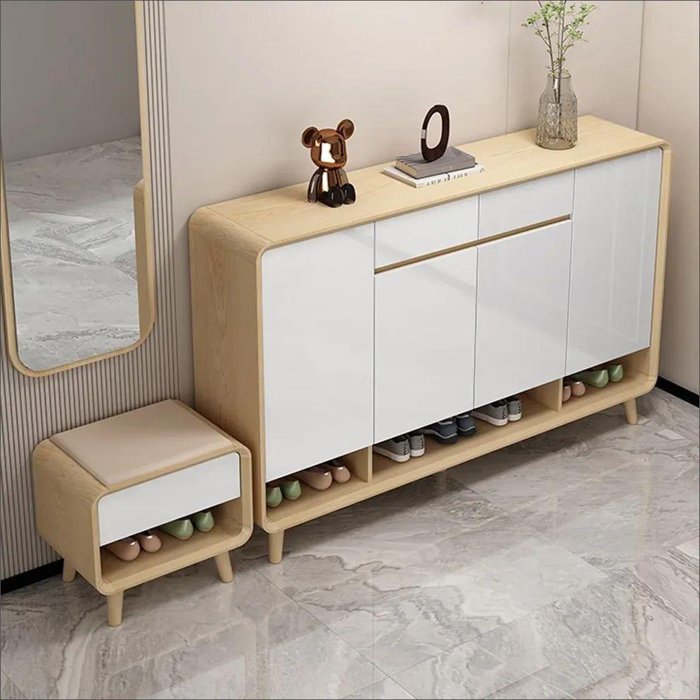 Modern foyer with console table and mirror